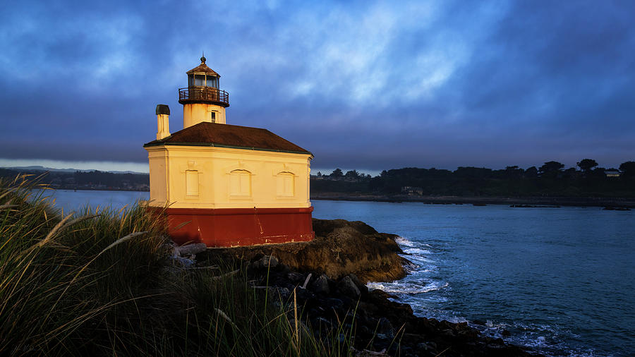 Coquille River Lighthouse During An Oregon Coast Sunset Photograph by Jason McPheeters