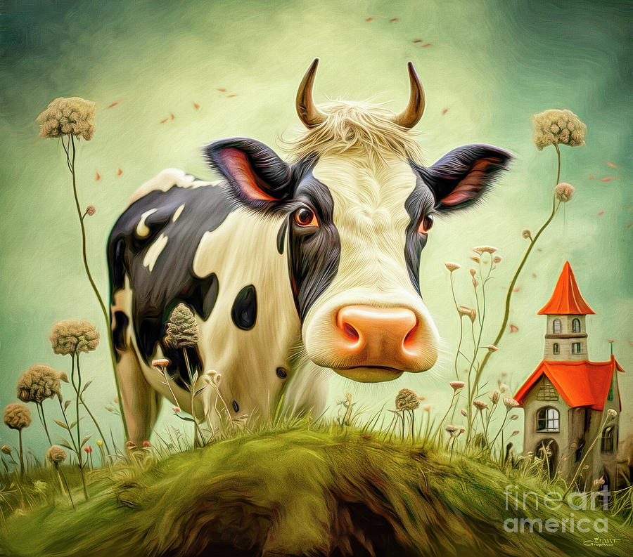 Cora the Cow Digital Art by Jutta Maria Pusl