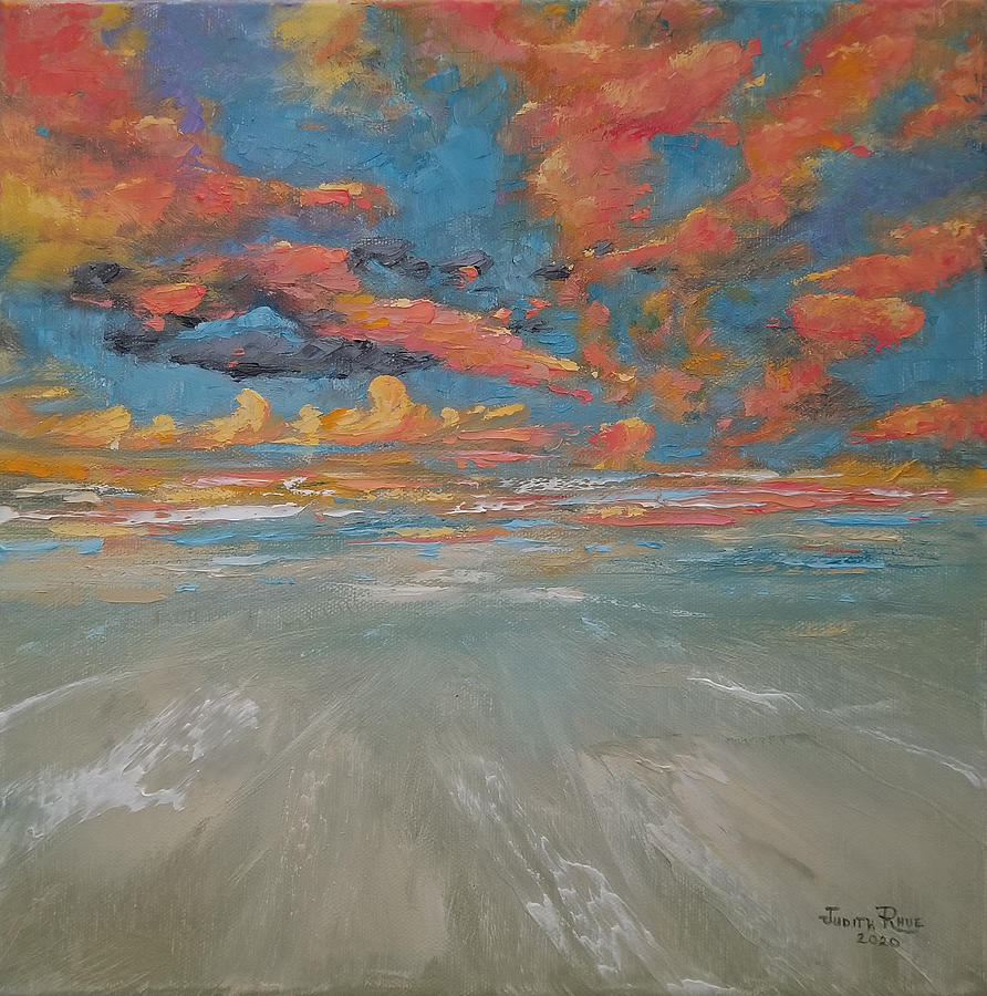 Coral Clouds Painting by Judith Rhue