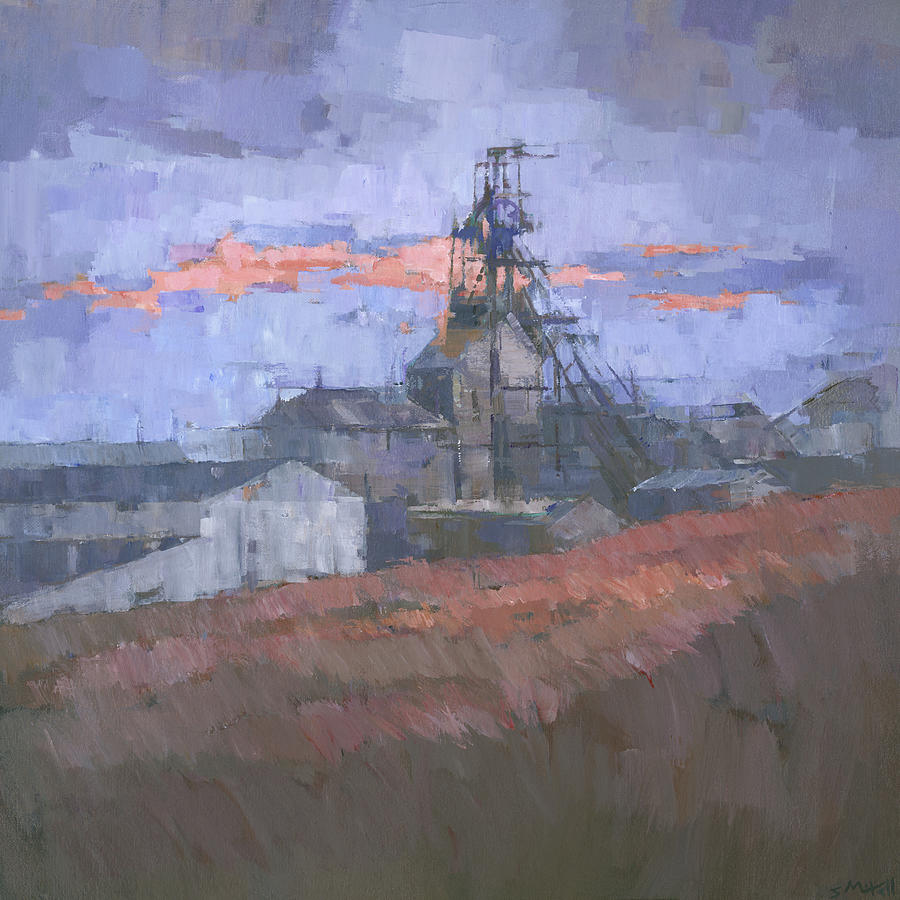 Landscape Painting - Coral Clouds Over Geevor by Steve Mitchell