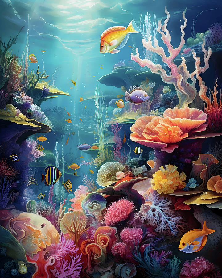 Sea Creatures Digital Art - Coral Kingdom by Emily Pierce