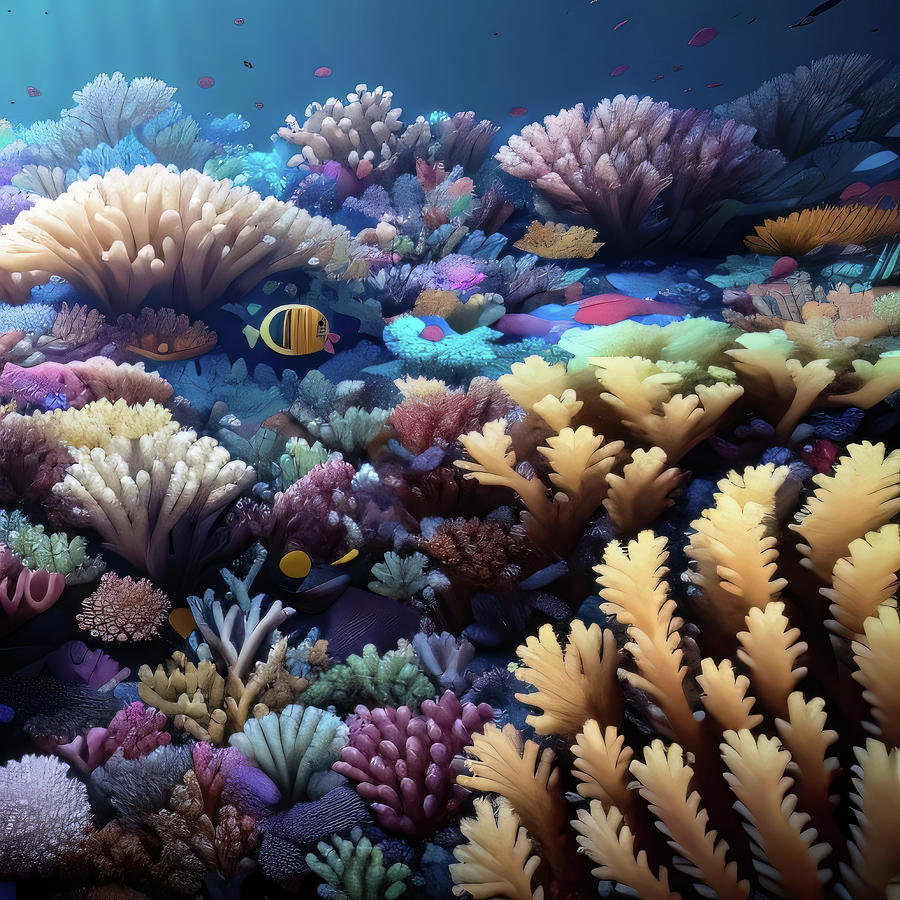 Coral Reef 023 Digital Art by VR Vision Studios - Pixels