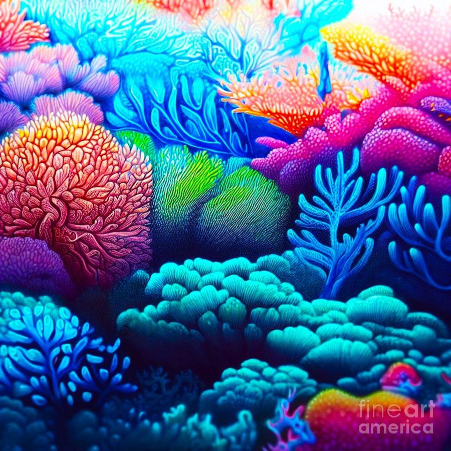 Coral Reef 2 Digital Art By Julie Kaplan - Fine Art America