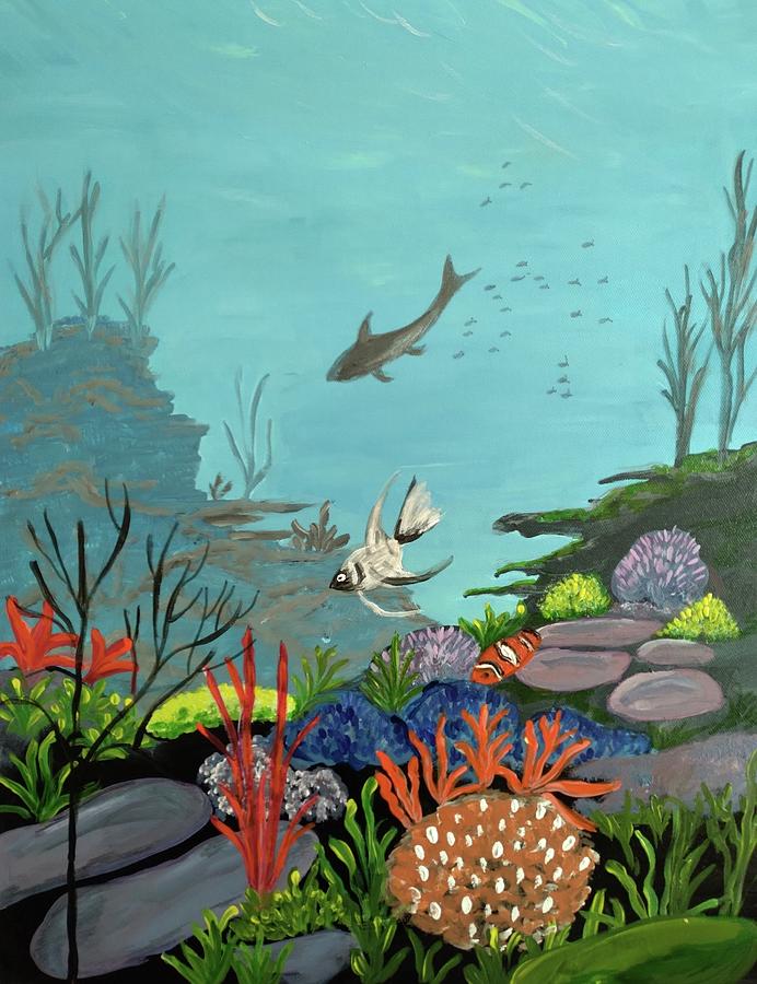 Coral reef Painting by Barbara Fincher