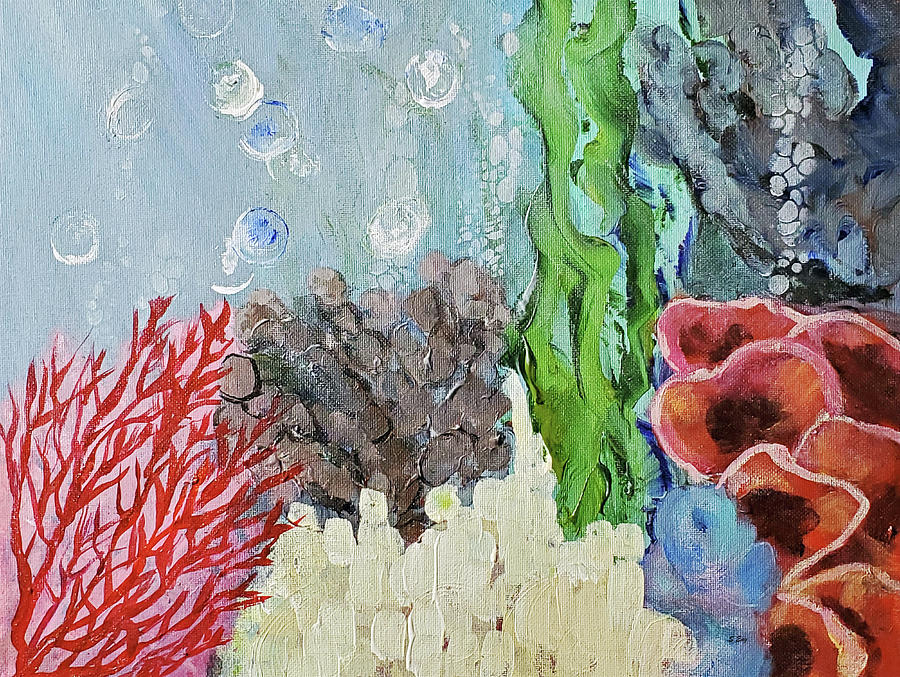 Coral Reef In the Depths Painting by Sharon Williams Eng