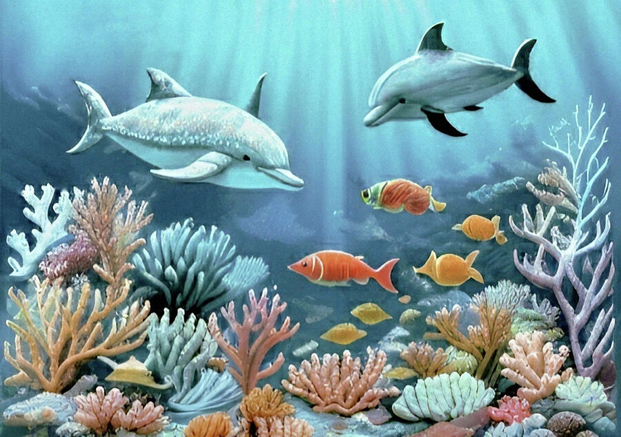 Coral Reef Life Digital Art