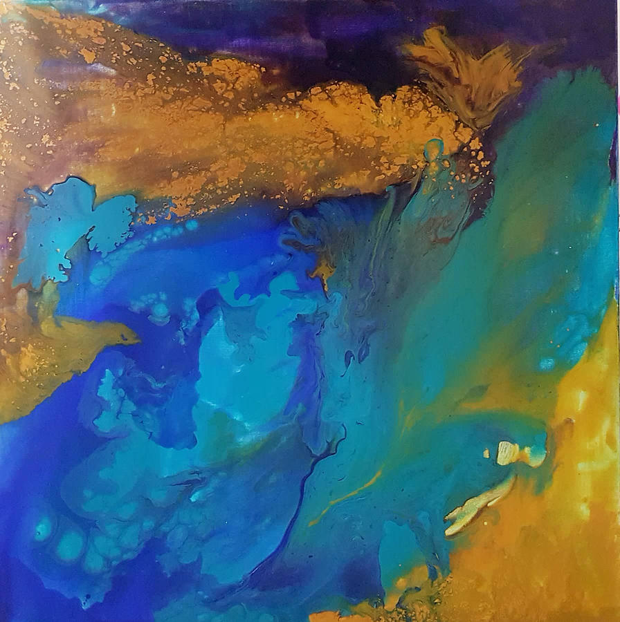 Abstract Painting - Coral reef by Maryam Jawwad