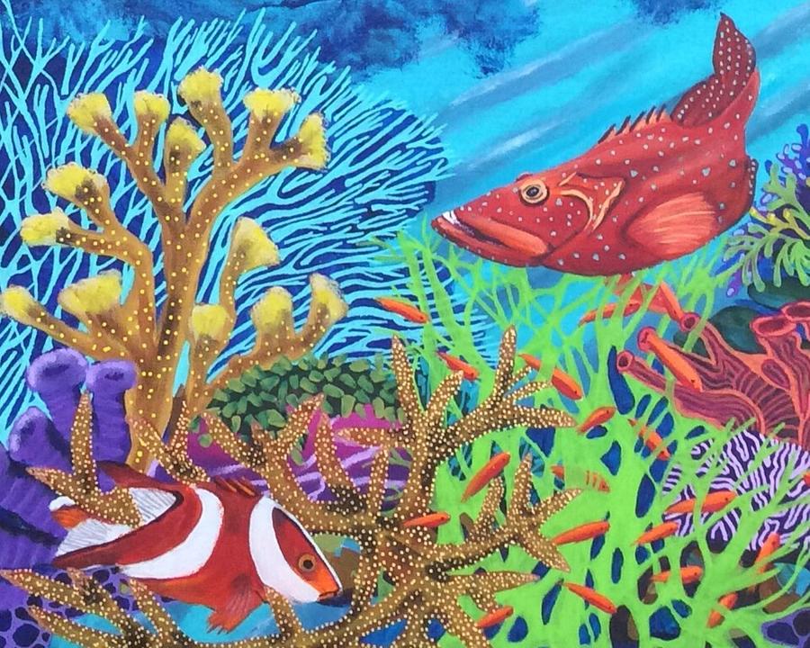 Coral Reef Playground Painting by Tracey Bartlett - Fine Art America