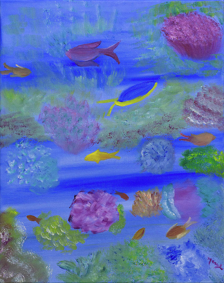 Fish Painting - Coral Songs by Meryl Goudey