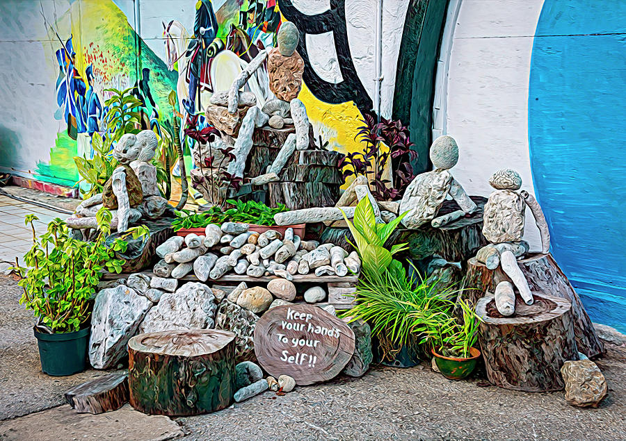 Coral Stone Street Art  Photograph by Debra Martz