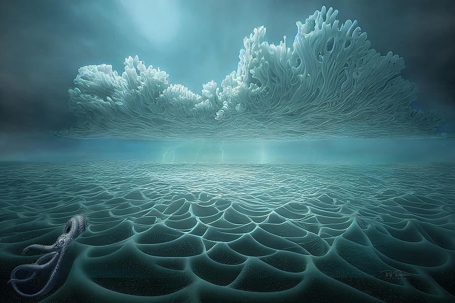 Coral storm clouds Digital Art by Bill Posner