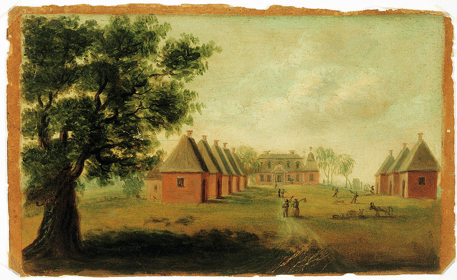 Coram Thomas View of Mulberry House and Street Painting by Arpina Shop Coram Thomas View of Mulberry House and Street Painting by Arpina Shop