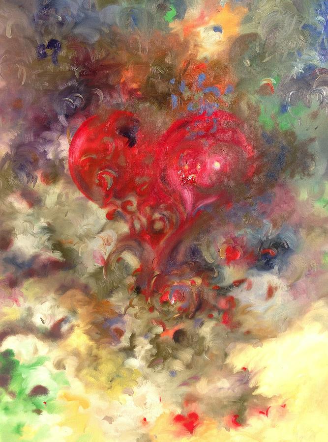Oil Drawing - Heart by Julio R Lopez Jr
