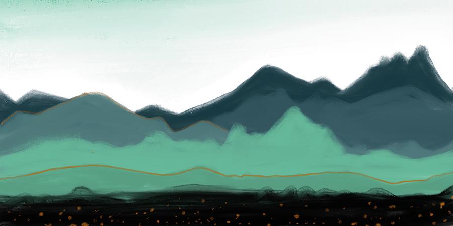 Cordillera 1 - Minimal, Modern -  Abstract Mountain Painting Digital Art
