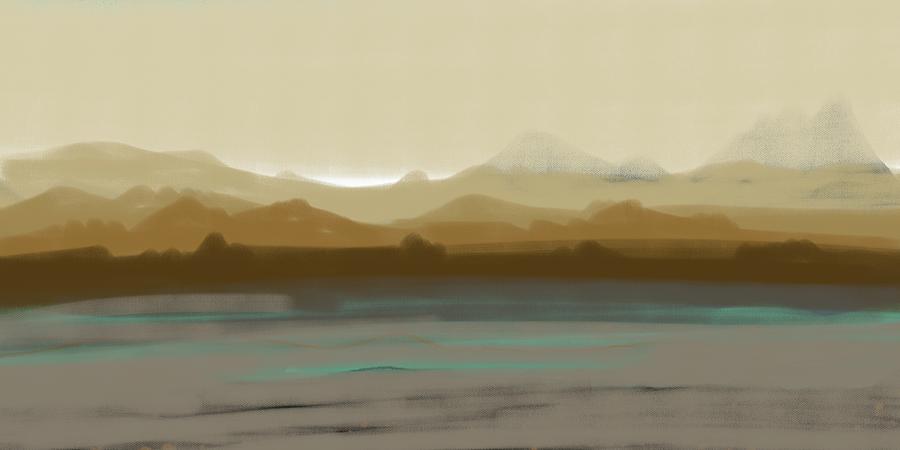 Cordillera 2 - Minimal, Modern -  Abstract Mountain Painting Digital Art
