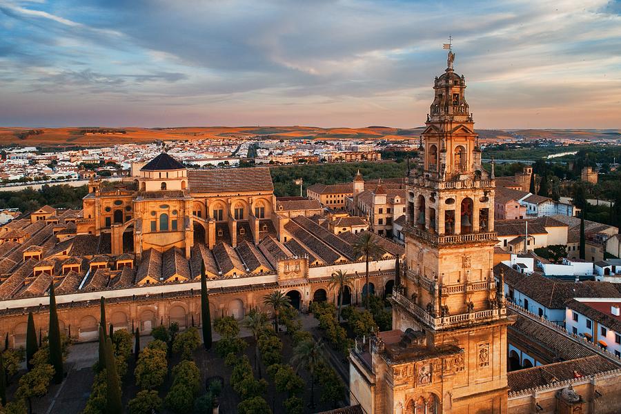 Cordoba bell tower sunset Photograph by Songquan Deng