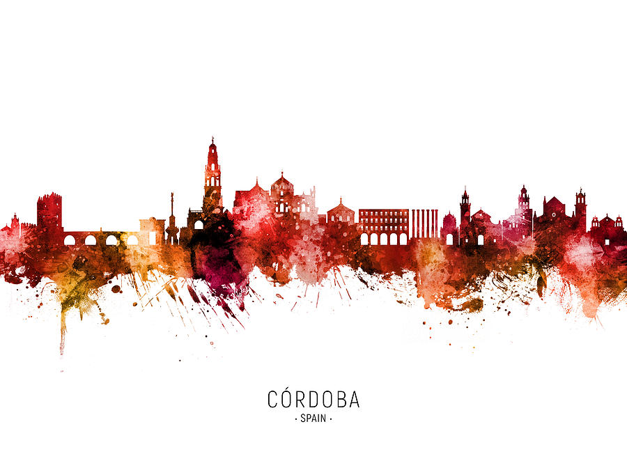 Cordoba Spain Skyline #60 Digital Art by Michael Tompsett