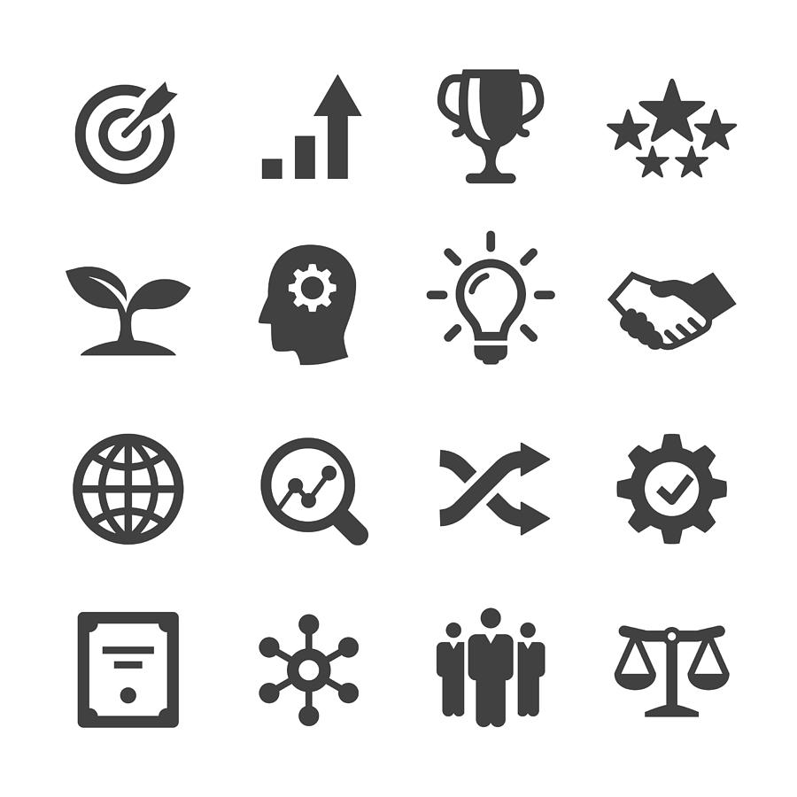 Core Values Icons Set - Acme Series Drawing by -victor-