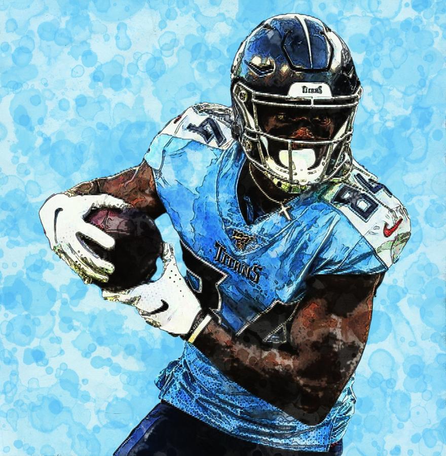 Corey Davis Titans WR Drawing by Bob Smerecki - Fine Art America