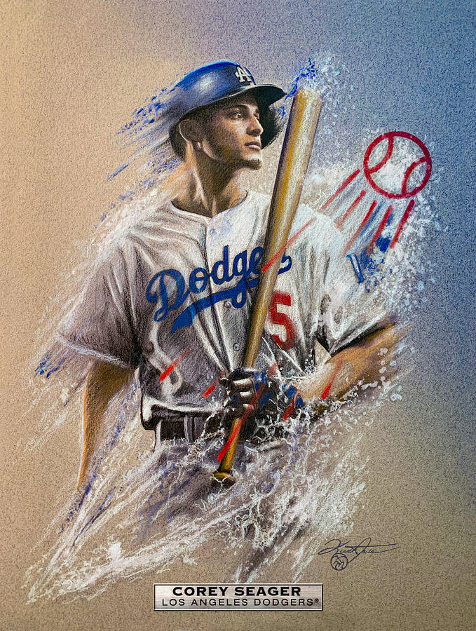 Corey Seager Drawing - Corey Seager Dodgers by Kurt Miller