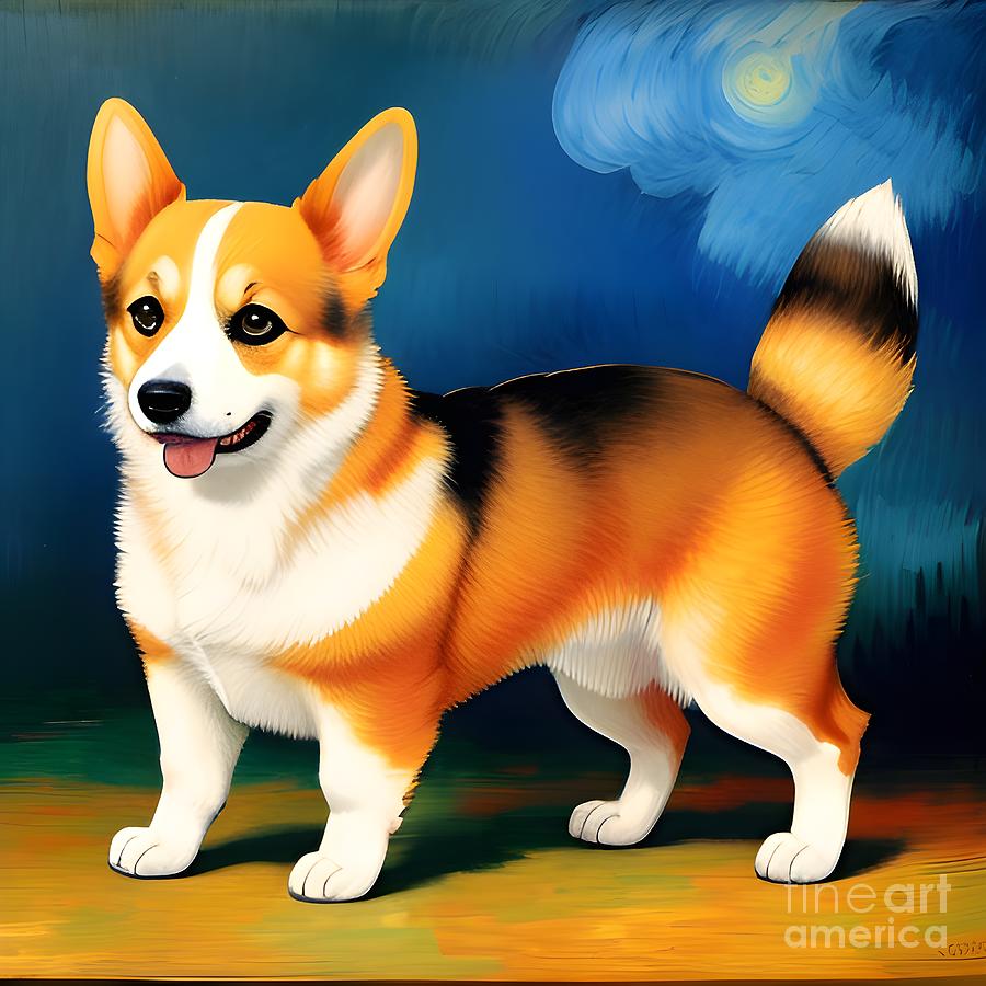 Corgi Dog Oil Painting Painting by Georgi Marchev - Fine Art America