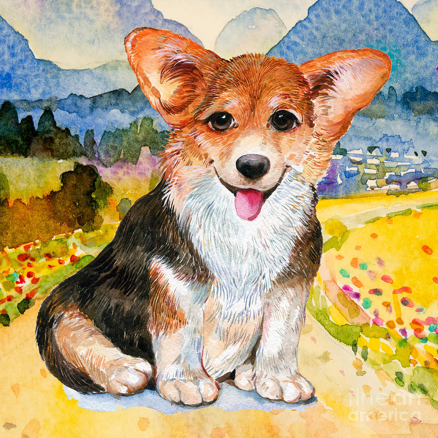 Corgi Painting By Jabez Art