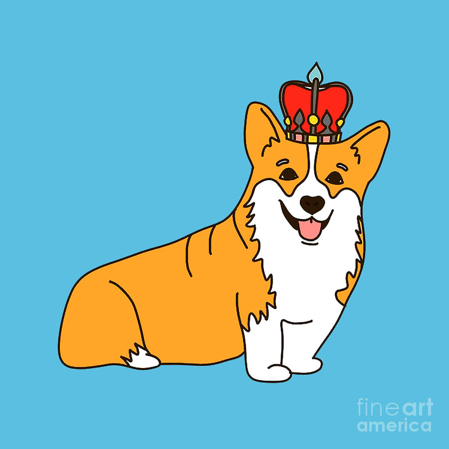 Corgi Queen with Crown Digital Art by Edass Queen - Fine Art America