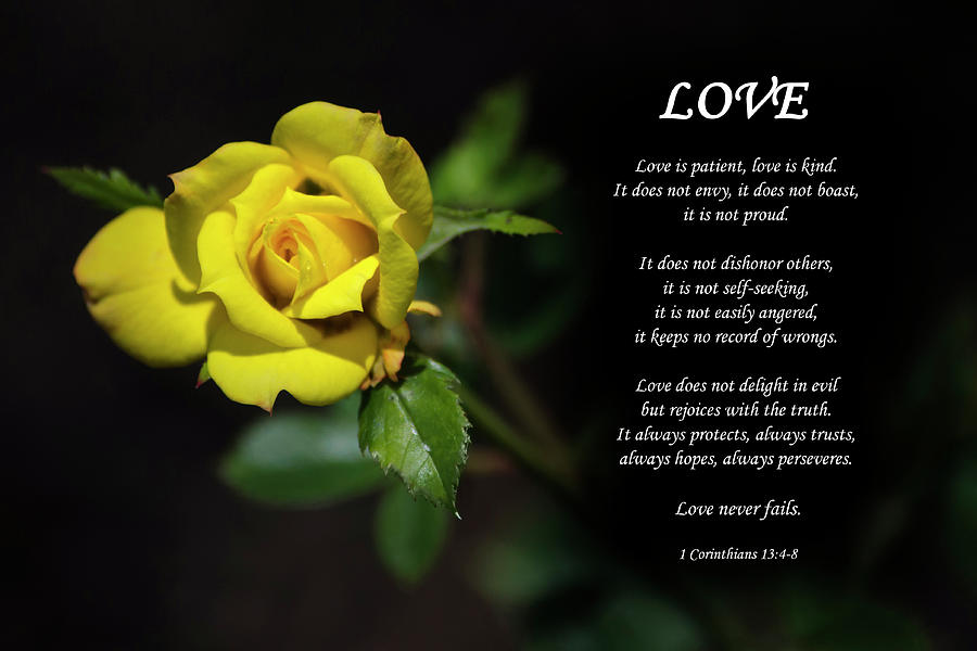 Corinthians 13 Love Is Kind Prayer Mixed Media by Christina Rollo