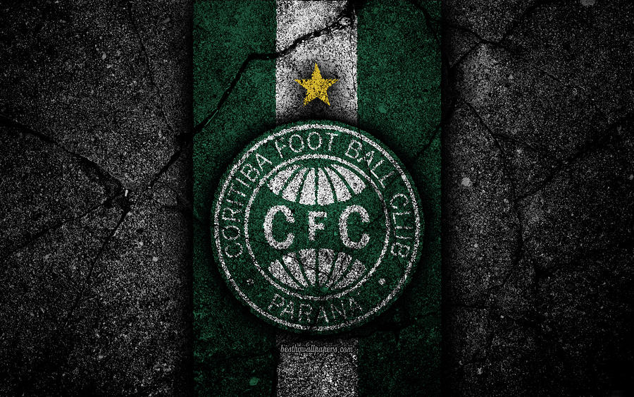 Coritiba FC 4k logo football Serie B green and white lines soccer ...