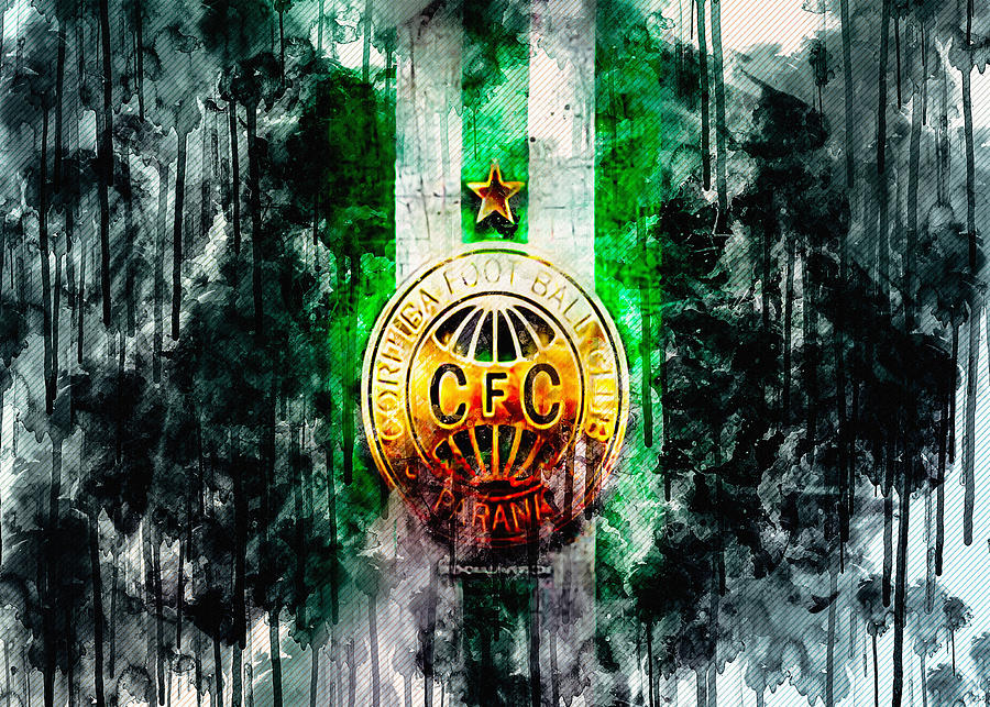 Coritiba FC Golden Logo Serie B Green Football Digital Art by Sissy ...