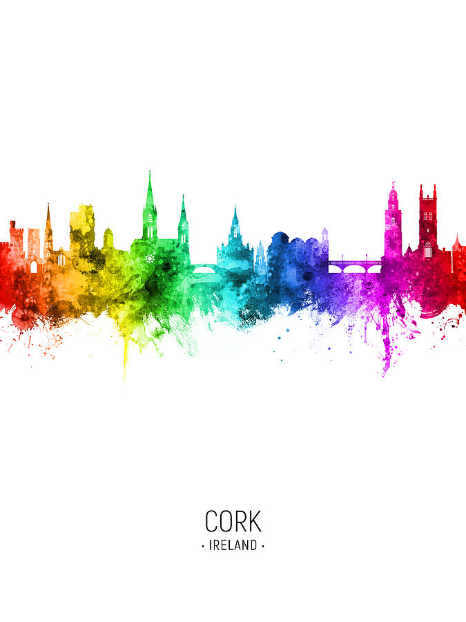 Cork Ireland Skyline #00 Digital Art by Michael Tompsett