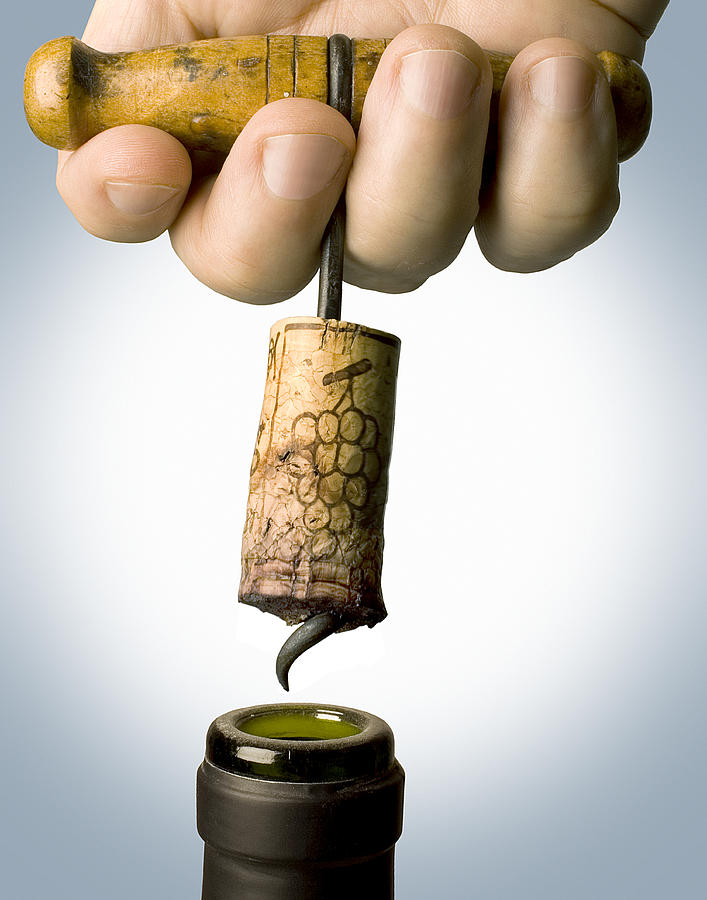 Corkscrew pulled from bottle Photograph by ATU Images Corkscrew pulled from bottle Photograph by ATU Images