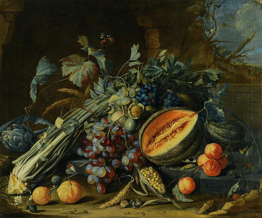 Cornelis de Heem Still life of fruit Painting by MotionAge Designs ...