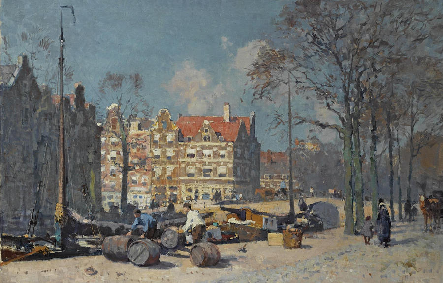 Cornelis Vreedenburgh 1880  1946   A View Of Amsterdam Painting