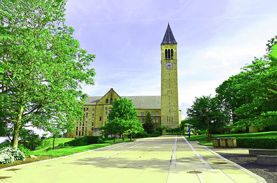 Cornell University - Mcgraw Tower And Library Photograph