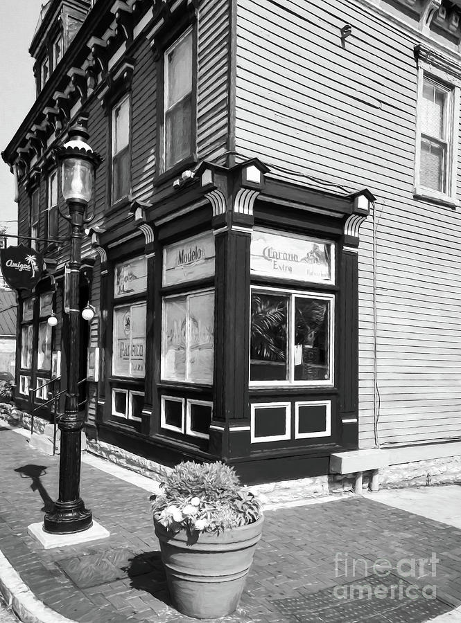 Corner Bar In Mt. Adams Black and White Photograph by Mel Steinhauer