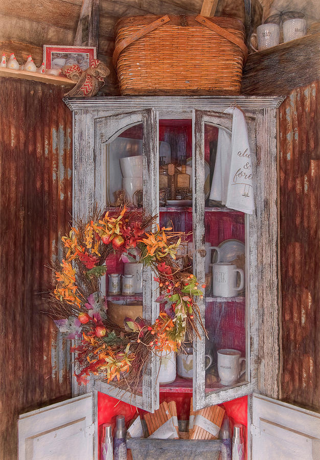 Corner Cupboard With Style Photograph by Marcy Wielfaert