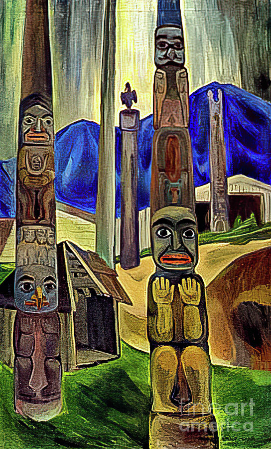 Corner Of Kitwancool Village By Emily Carr 1930 Painting