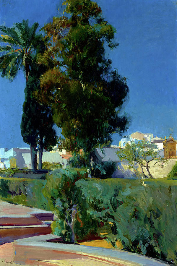 Joaquin Sorolla Y Bastida Painting - Corner of the Garden, Alcazar, Sevilla, 1910 by Joaquin Sorolla
