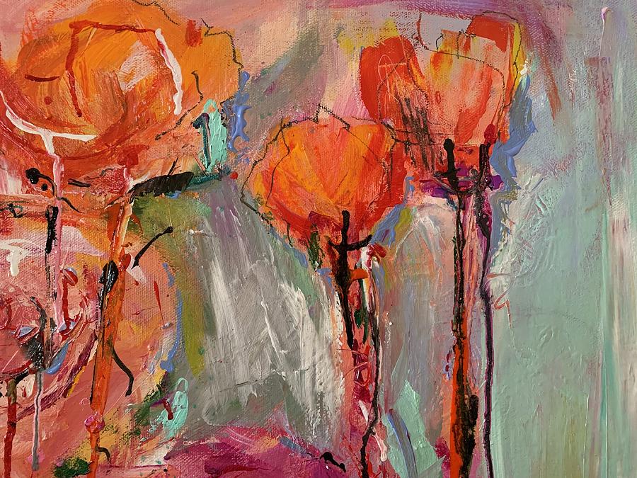 Corner Tulips Painting by Bonny Butler