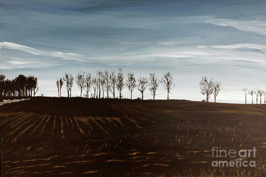 Cornfield in March Painting by Robert Coppen