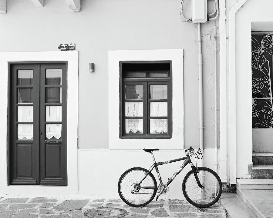 Cornflower Bike, black and white Photograph by Lupen Grainne
