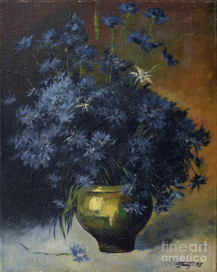 Cornflowers Painting by Oleg Konin