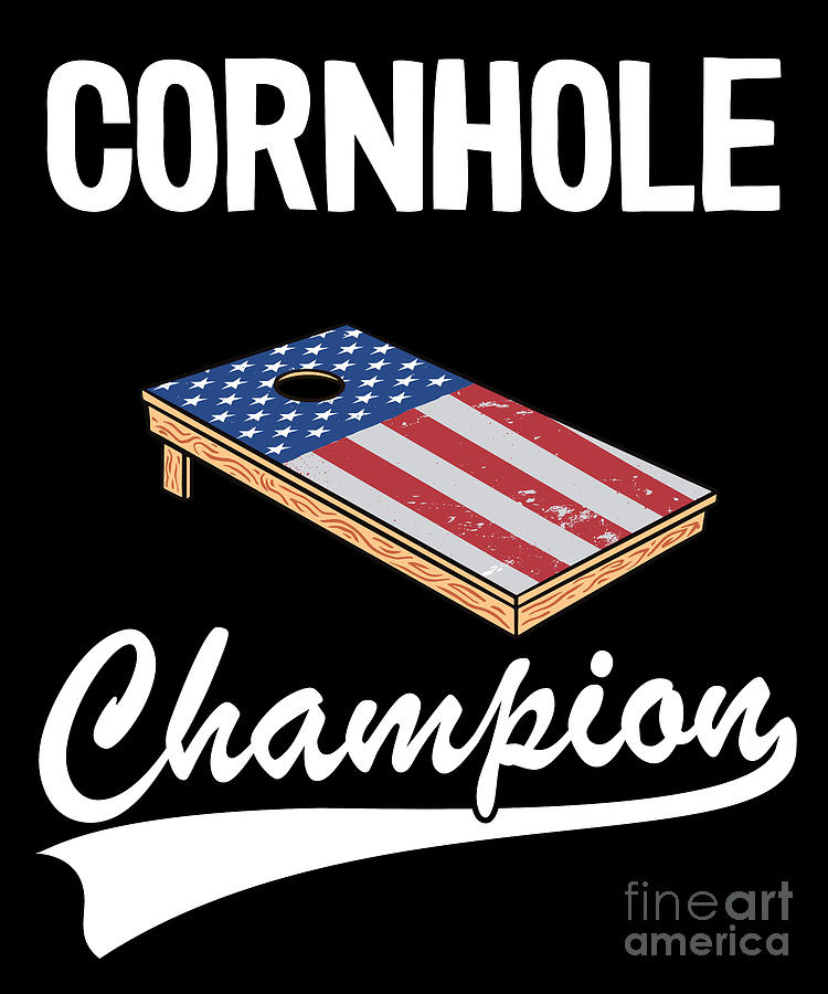 Cornhole Champion American Flag Bean Bag Board Cornhole Digital Art by ...