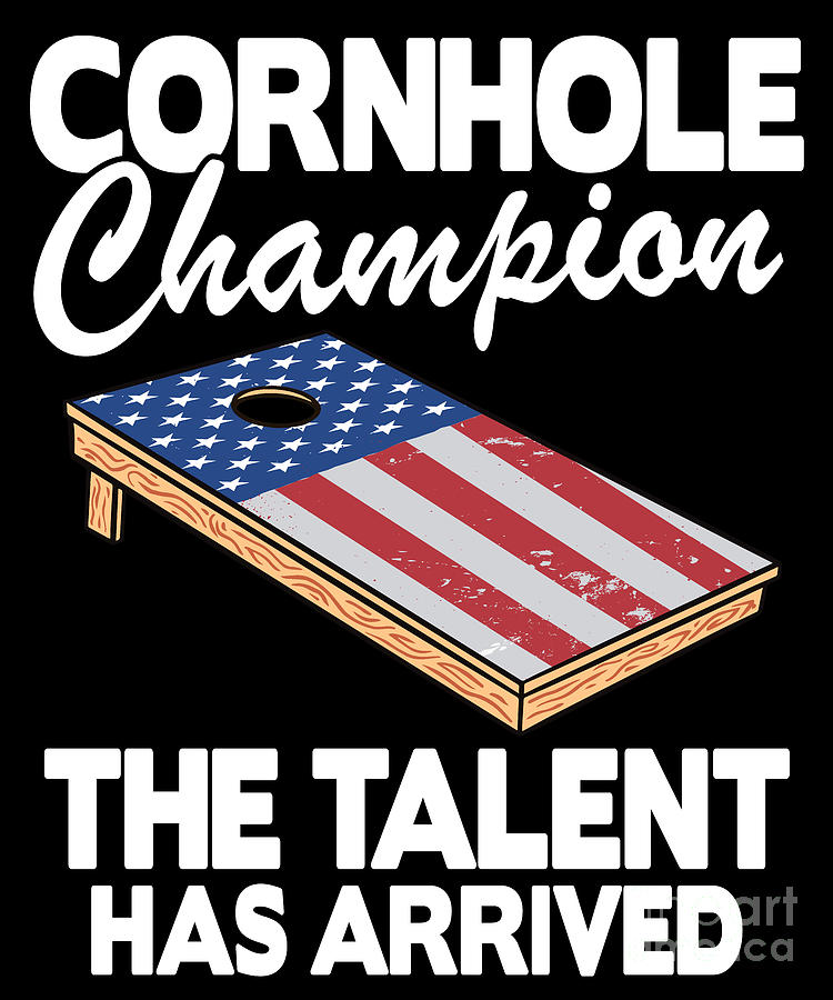 Cornhole Champion American Flag Board Funny Cornhole Digital Art by ...