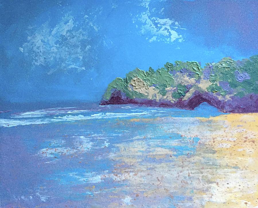 Cornish Cliffs Painting by Barbara Magor