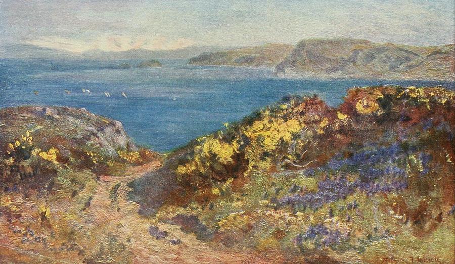 Boat Painting - Cornish Cliffs in June by Arthur J Black