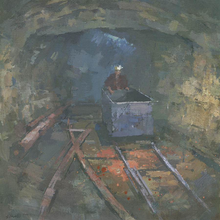 Cornish Miner Painting by Steve Mitchell