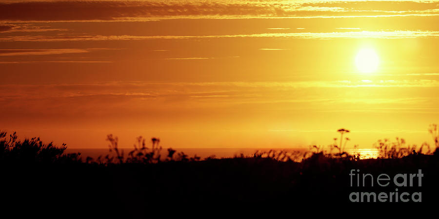 Cornish Sunset Panorama Photograph by Terri Waters