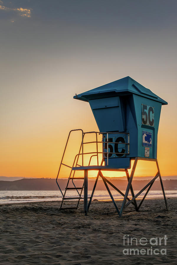 Coronado beach lifeguard tower, San Diego Photograph by Delphimages Photo Creations
